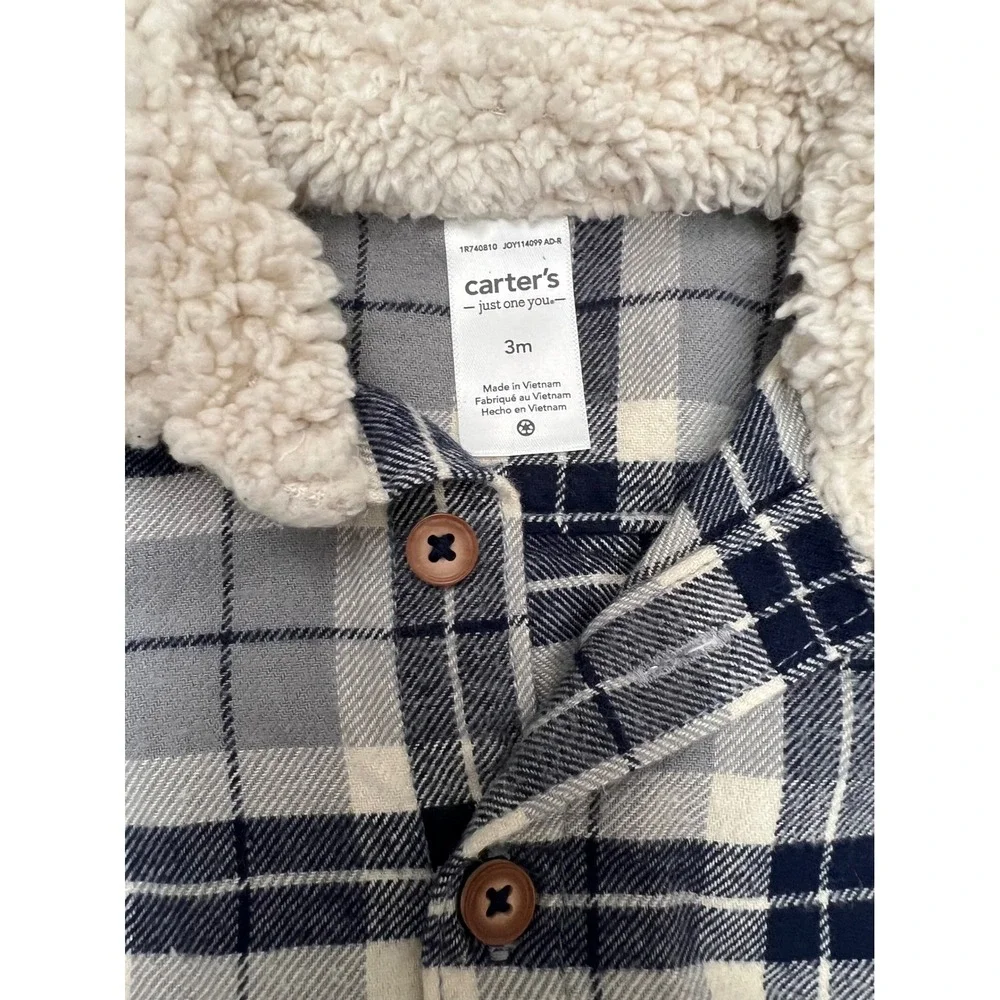 Carter's & Organic Baby 3pc 3M‎ Flannel & Jogger Set – Cotton Blend